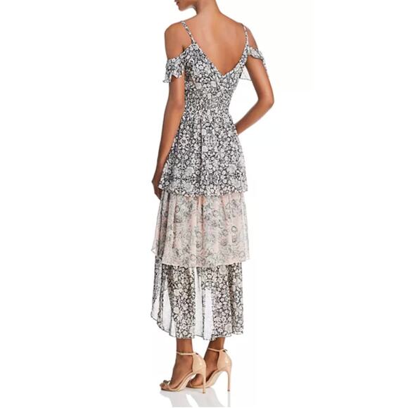 Women's MISA Los Angeles Bohemian Idalia Cold Shoulder Floral Midi Dress size M - Picture 2 of 5